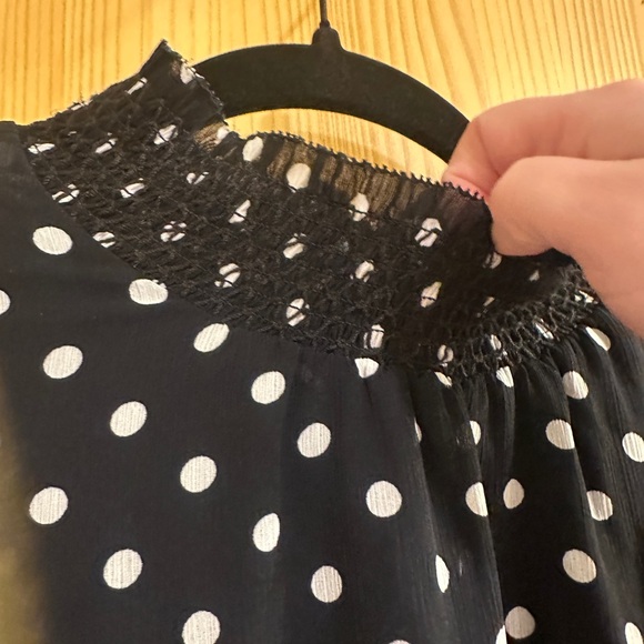 J. Crew Black and White Polka Dot Blouse - Picture 4 of 5